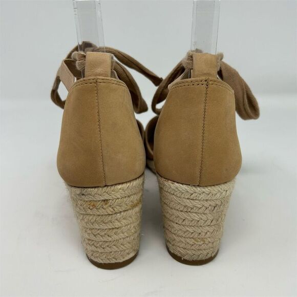 Corso Como Women's Lace Up Tan Brown Leather Espadrille Wedge Sandals Size 7.5 - Picture 8 of 16
